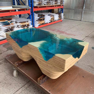 Deep ocean like resin table 