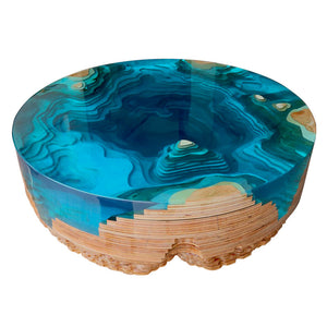 Grand deep ocean blue resin table 