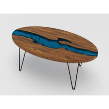 Load image into Gallery viewer, Epoxy Resin Walnut River Coffee table
