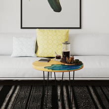 Load image into Gallery viewer, Pinewood resin river blue coffee table in minimalistic living room 
