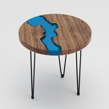 Load image into Gallery viewer, Walnut small epoxy resin river table 
